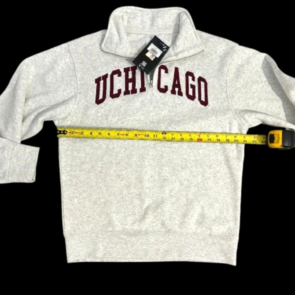 ZooZatz U of Chicago Women's Oatmeal Fleece Sweatshirt Qtr Zip SZ M - Picture 5 of 8